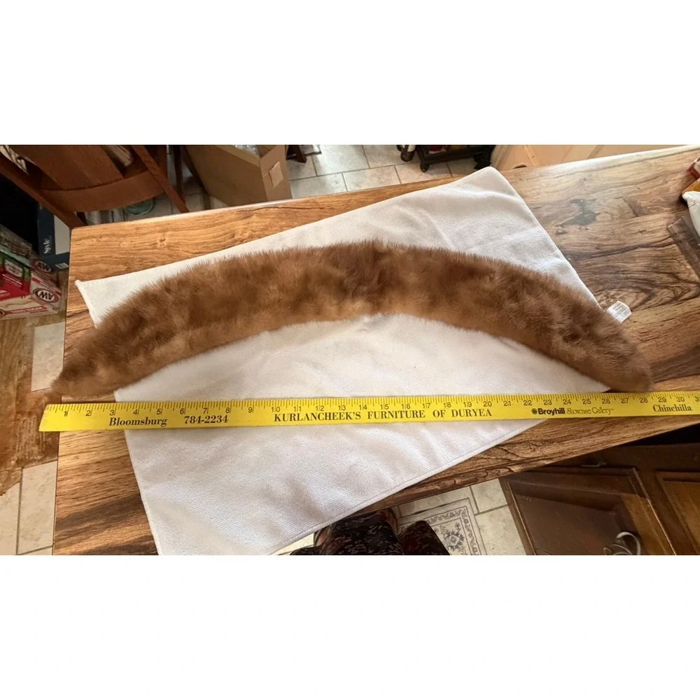 Vintage Genuine MINK Fur Collar Piece 31 in. Autumn Haze Craft Repurpose